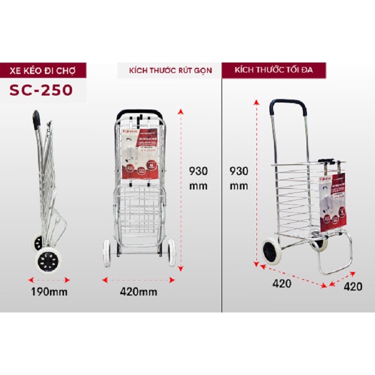 Xe kéo đi chợ đa năng FUJIHOME SC-250/FUJIE TL-90C