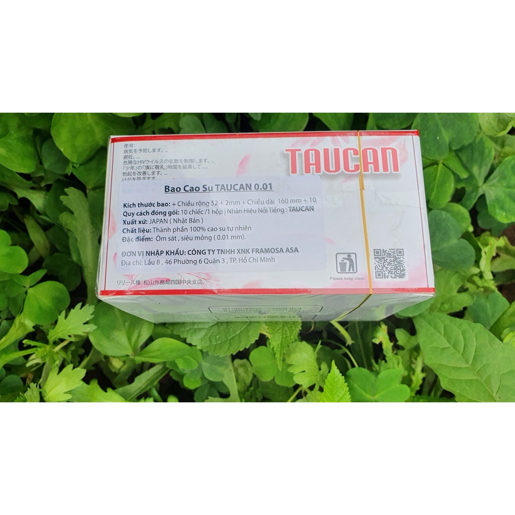 Bao cao su gai TAUCAN siêu mỏng kéo dài thời gian 001 bcs nhập khẩu NHẬT BẢN 001