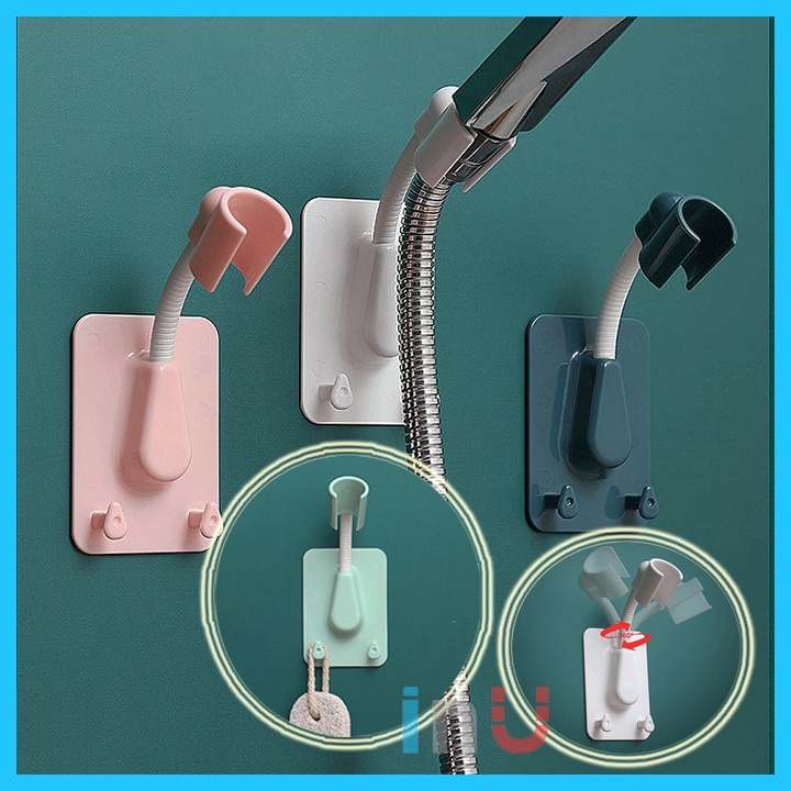 HCM - Miếng dán tường siêu dính treo vòi sen kèm 2 móc nhỏ treo bông tắm, bàn chải chà gót chân