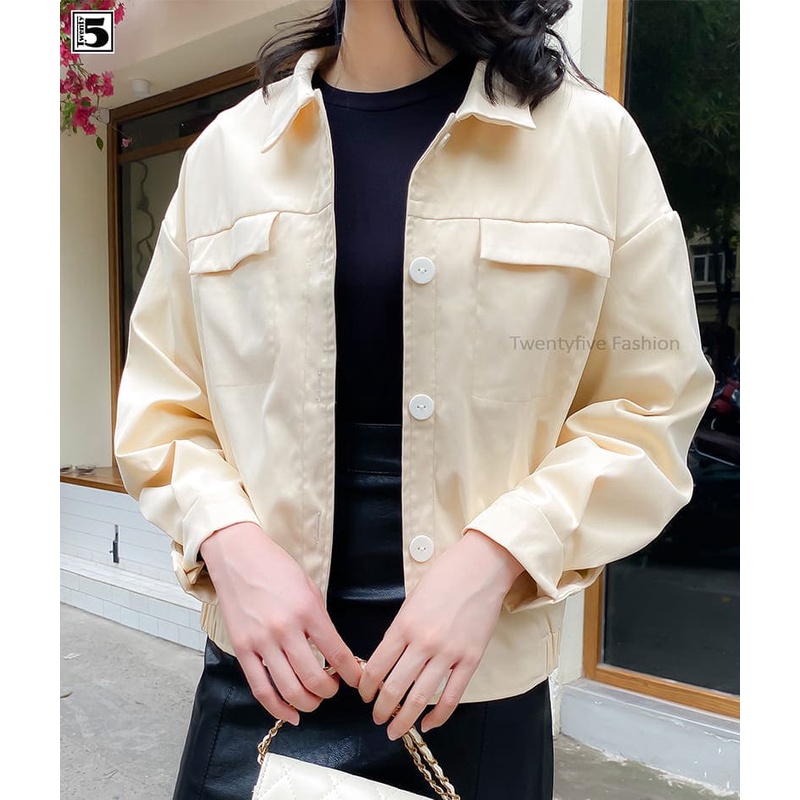 Áo khoác bo nhún sườn gấu, túi chờm, tay chờm Twentyfive TK15