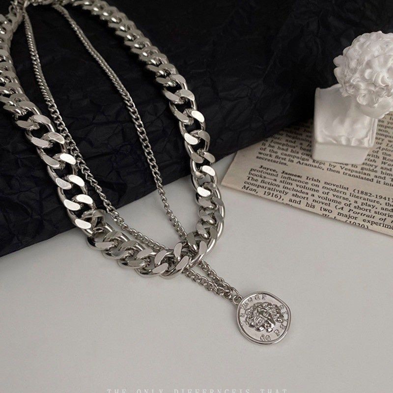 vòng cổ Hai Lớp Phong Cách Hip Hop Thời Trang