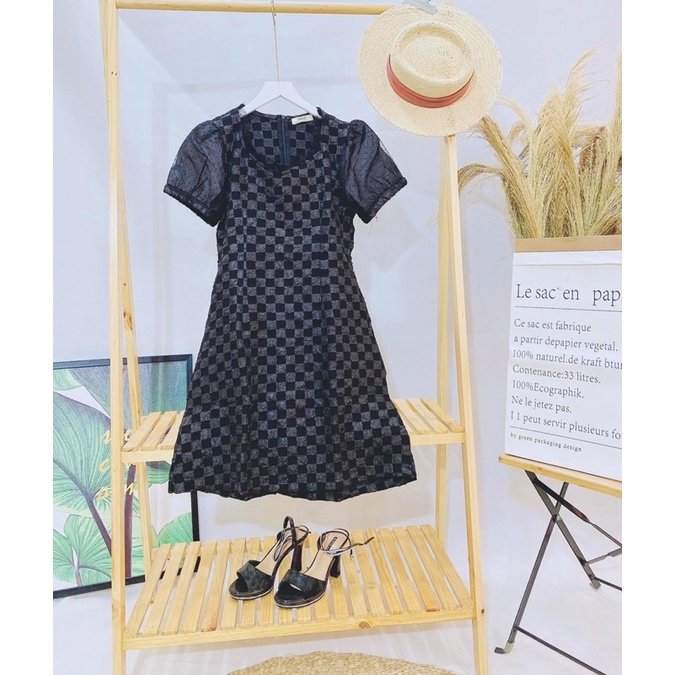 Đầm Liền Ngắn Tay Kẻ Caro - Váy Liền Tay Ngắn Cao Cấp - Chất Liệu Thun Lạnh - Nhiều màu | BigBuy360 - bigbuy360.vn