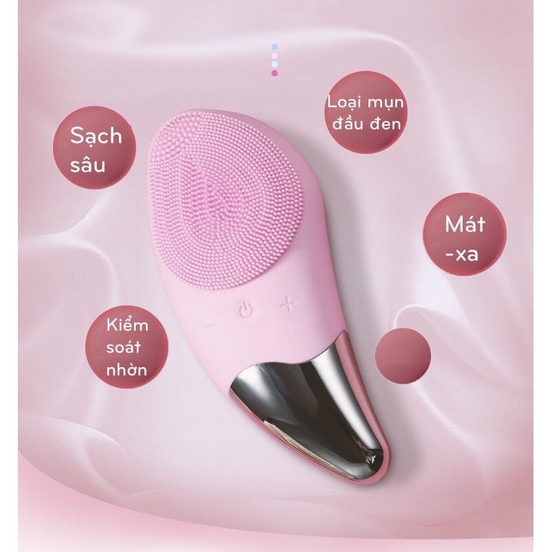 Máy Rửa Mặt Và Mátxa Da Mặt Làm sạch mụn cám tẩy tế bào chết trên da Tốc độ rung 7000 rung/phút.