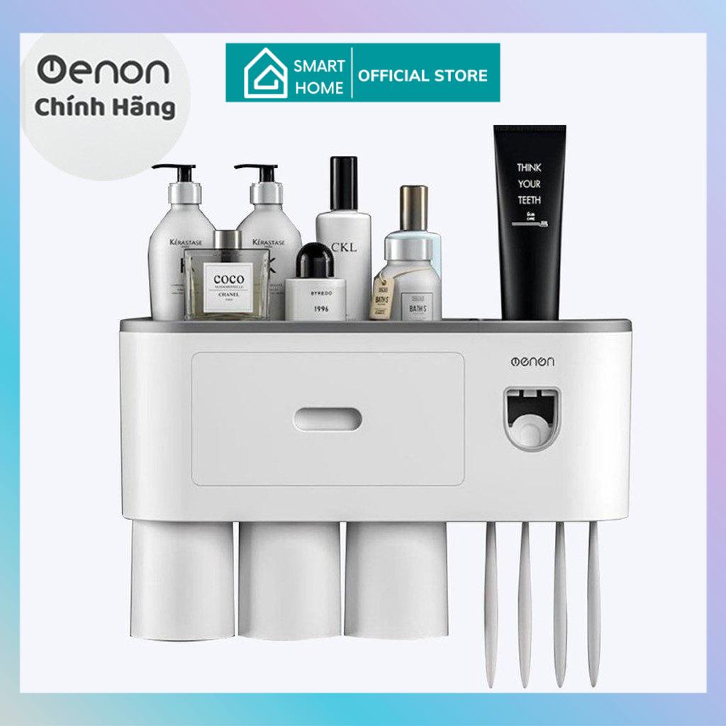 Bộ Nhả Kem Đánh Răng OENON Chính Hãng, Treo Bàn Chải Và Cốc Đánh Răng