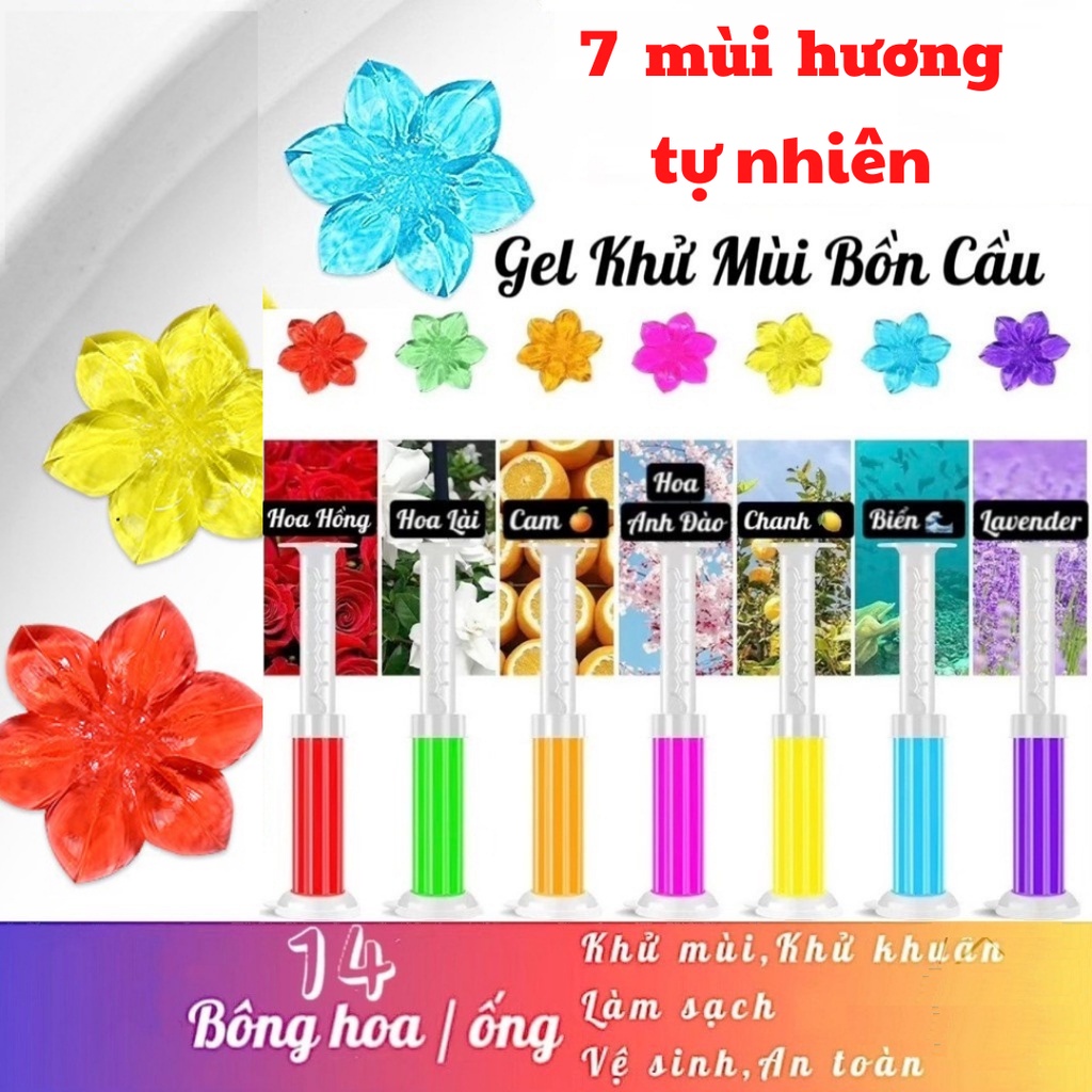 (Size lớn) Gel khử mùi bồn cầu gel tẩy thơm toilet nhà vệ sinh dạng thạch hình bông hoa với 6 mùi hương loại đặc biệt