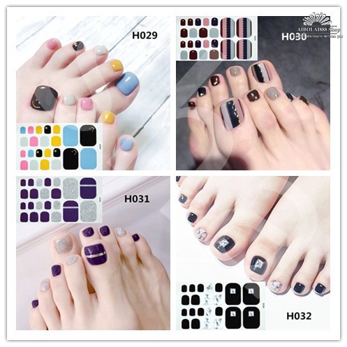 [Hàng mới về] Nhãn dán móng chân họa tiết đa dạng tuỳ chọn phong cách Hàn Quốc H021-H040
