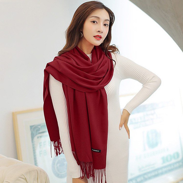 Khăn choàng cổ nữ Cashmere chất vải Len mềm mịn hàng Quảng Châu