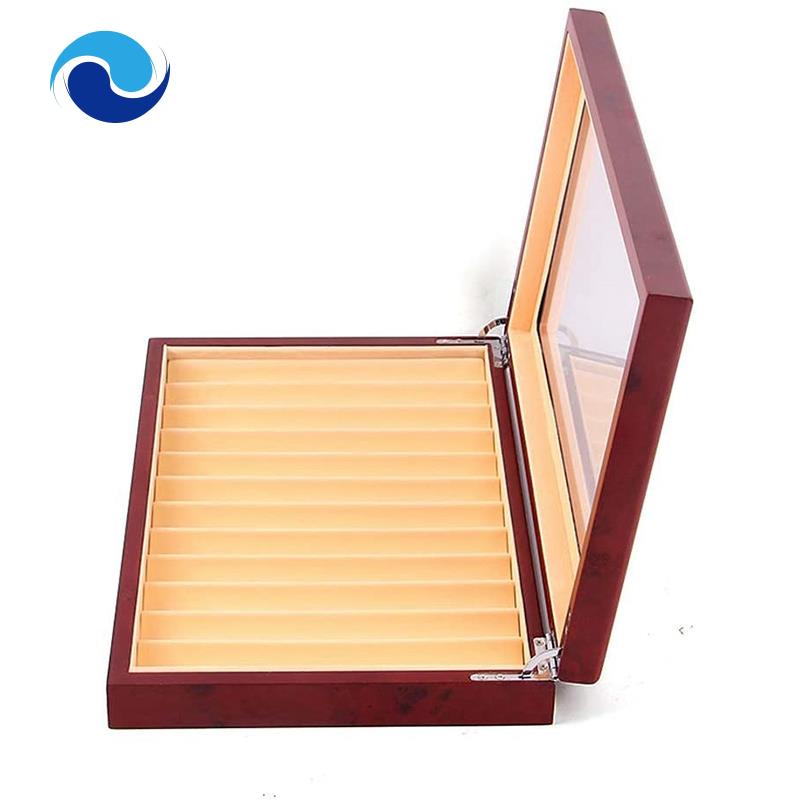 12 Slots Wood Pen Display Box Pen Fountain Storage Box Wood Showcase Organizer