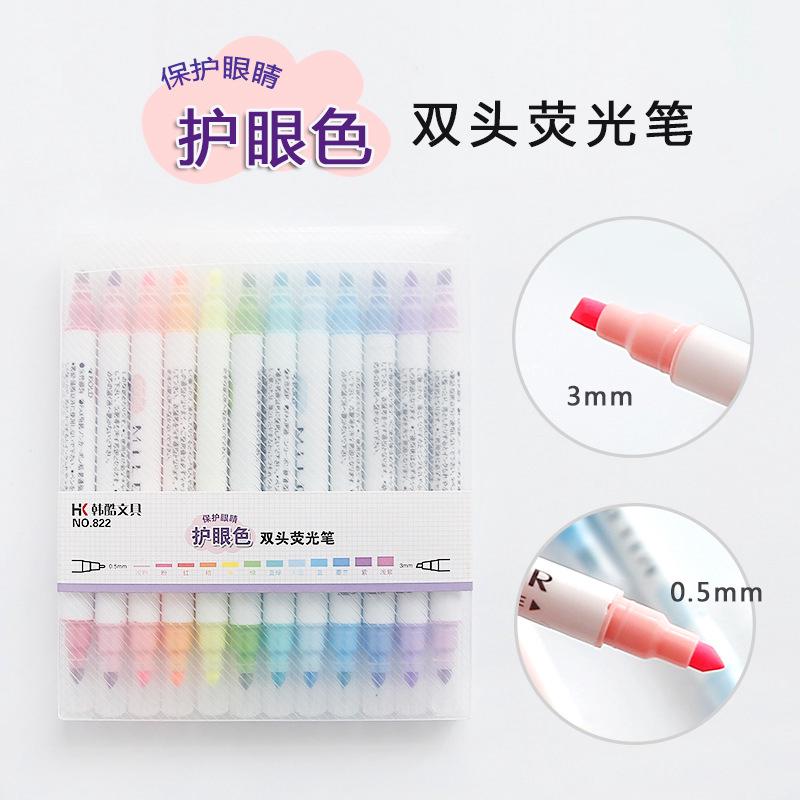 Hộp 12 bút dạ quang 2 đầu 12 màu