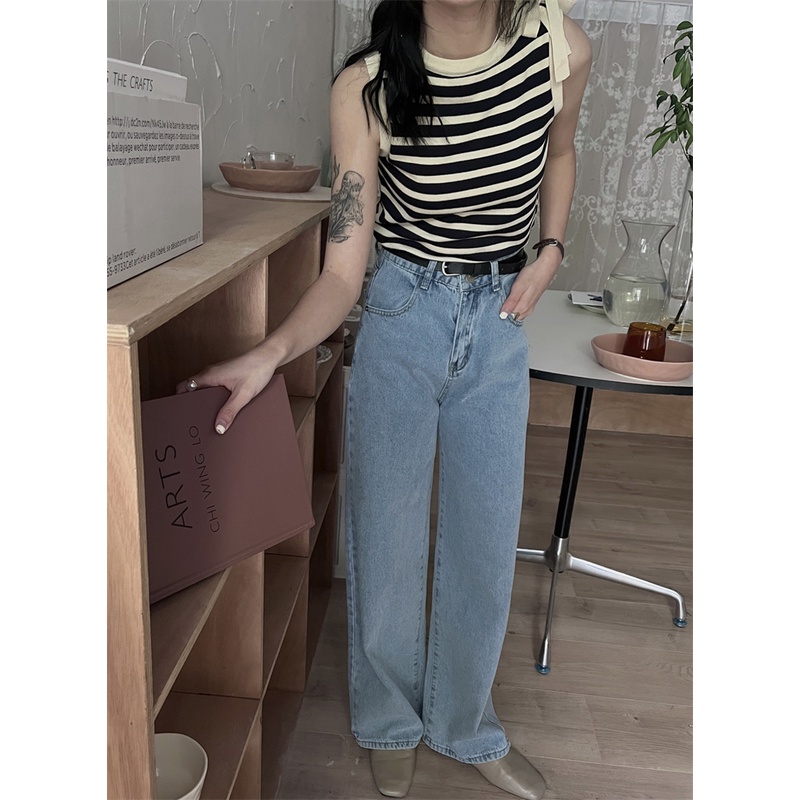 Áo Sát Nách Kẻ Sọc Thiết Kế Mới Thời Trang Mùa Hè Theo Phong Cách Vintage Dành Cho Nữ