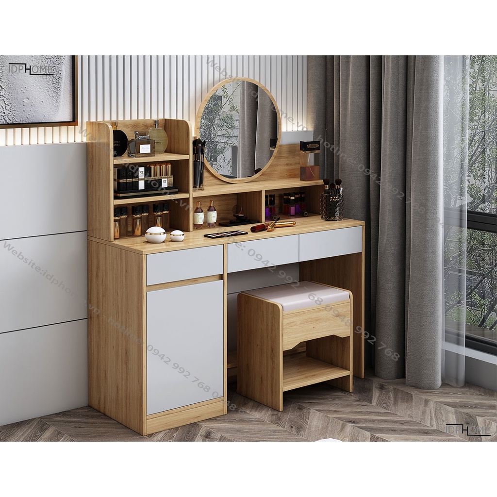 Bàn trang điểm gương tròn đẹp BP6808