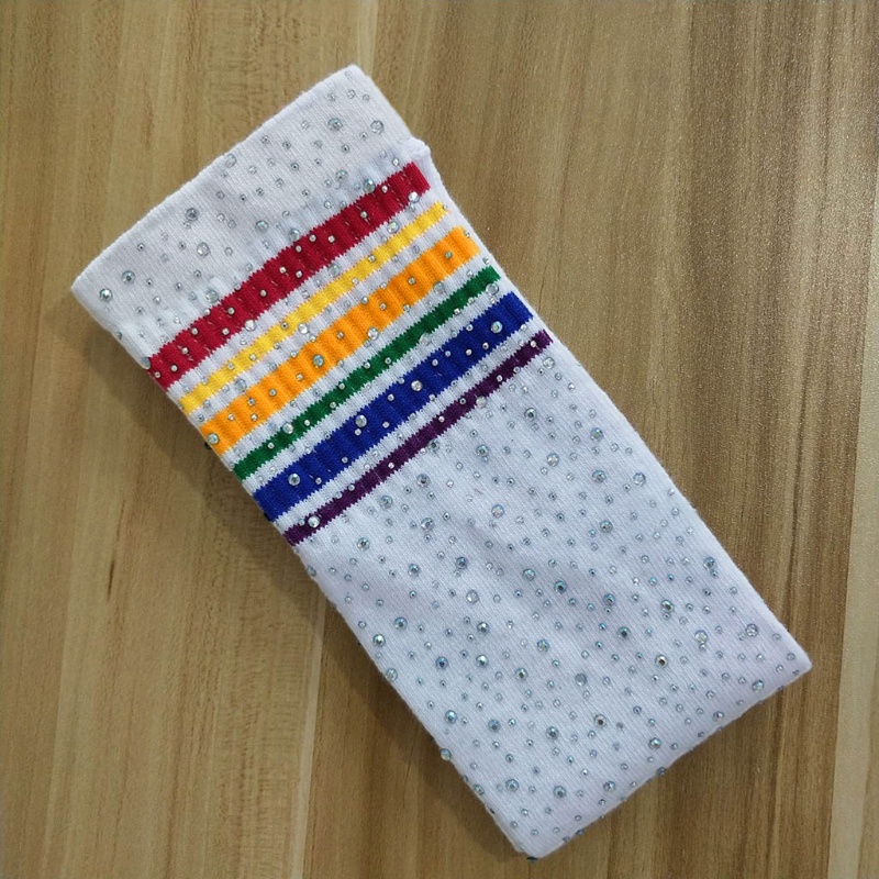 Quần Tất Cổ Cao Kẻ Sọc Nhiều Màu Đính Đá Thời Trang Cho Bé Gái