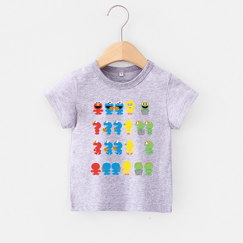 Áo Thun 100% Cotton Mềm Mại In Họa Tiết Hoạt Hình Sesame Street Thời Trang Dành Cho Bé 2022