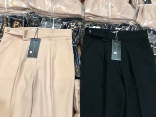 (Ảnh thật)- Quần baggy công sở đai vuông