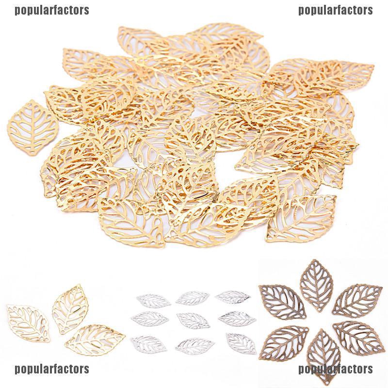 Bộ 50 Chiếc Lá Kim Loại Làm Trang Sức