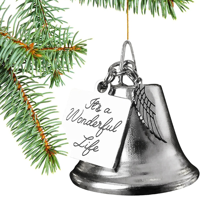 Qq * Chuông Giáng Sinh Bằng Kim Loại Với Cánh Thiên Thần Charm Its Wonderful Kèm Dây Treo Trang Trí Cây Thông Noel