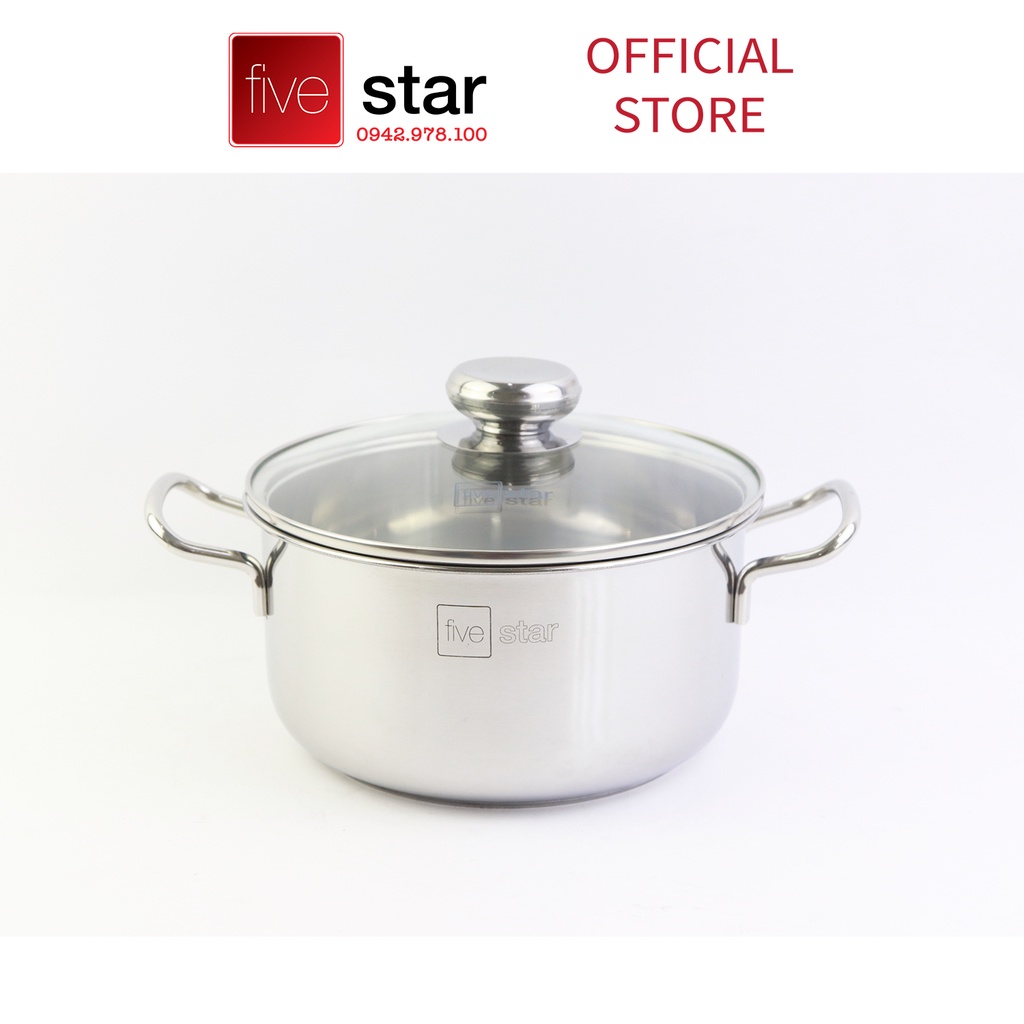 Nồi inox 3 đáy inox 430 FiveStar Standard nắp kính ( 20cm )