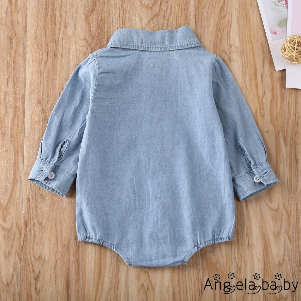 Áo liền quần denim thời trang cho bé