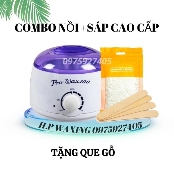 Combo Nồi Pro 100 loại 1 + 100g sáp cao cấp COCONUT Tặng que wax