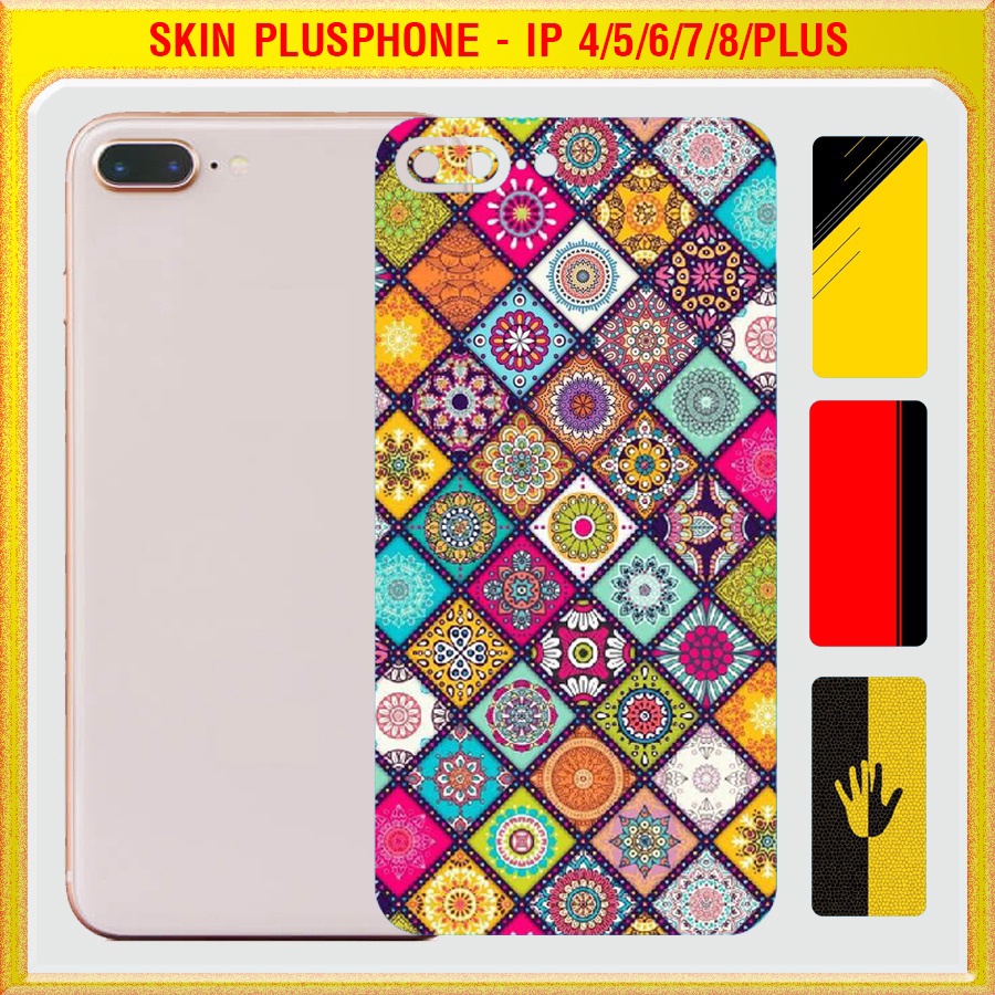 Dán Skin mặt sau cho iPhone 4, 4s, 5, 5c, 5s, 5 SE, 6, 6s, 6 Plus, 7, 7 Plus, 8, 8 Plus in phối màu