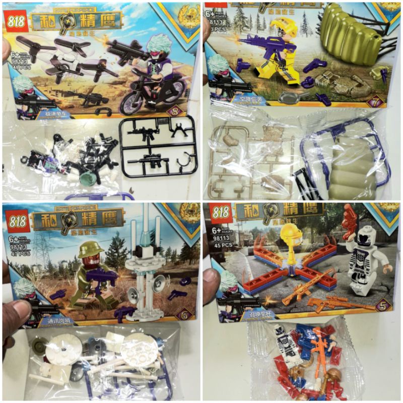 Lắp ráp 1 hộp nhân vật trong game Pubg 98113 có nhiều chi tiết bằng nhựa ABS
