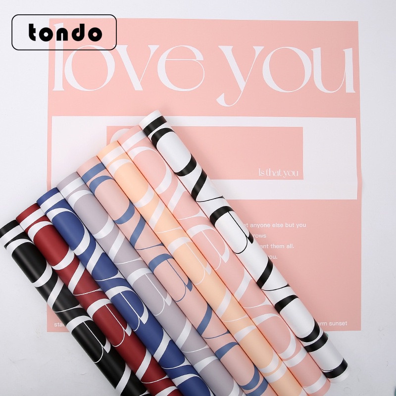 Giấy Hoạ Tiết Love You Khổ 58 x 58 CM Tập 20 Tờ