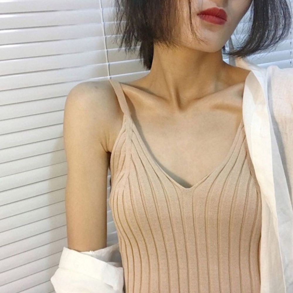 Áo Croptop dệt kim thiết kế xinh xắn dành cho nữ