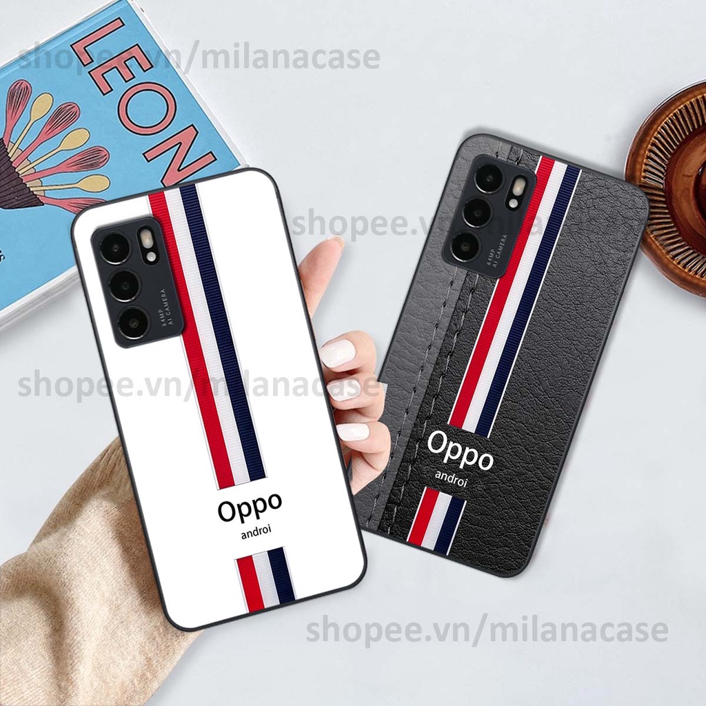 Ốp Oppo Reno6 / Reno6 Z 5G / Reno 6 in giả da phong cách thể thao, cá tính, thời trang