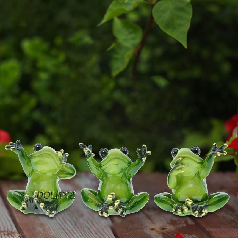 Set 2 Tượng Ếch Điêu Khắc Trang Trí Nhà Cửa / Văn Phòng 3 Món