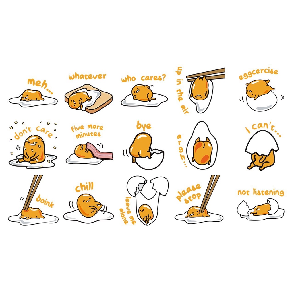 Stickers/ Hình dán GUDETAMA- trứng lười