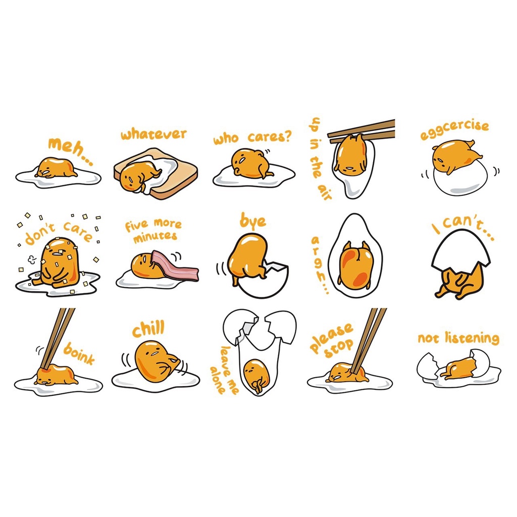 Stickers/ Hình dán GUDETAMA- trứng lười(combo10-60 stickes)