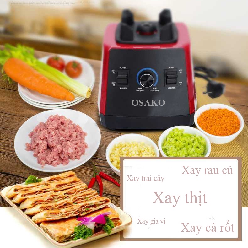 [Chính hãng] Máy xay sinh tố 1500W Osako OS-1500 cối kháng vỡ 2L xay nhuyễn hạt cứng, đá viên