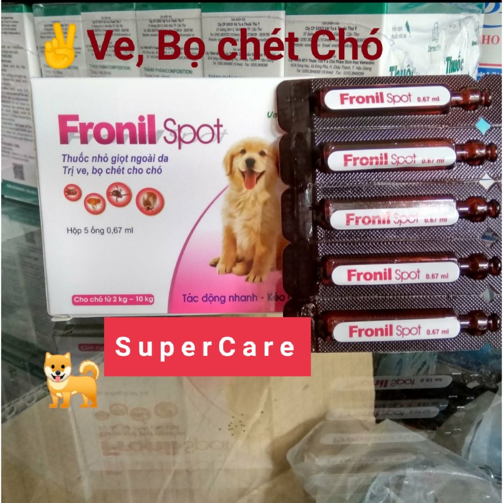 FRONIL Spot ( 5 ống / 1 hộp ) -Nhỏ Gáy Loại Bỏ Ve Chó từ 2kg đến10kg