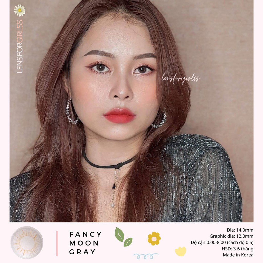 [Mã SKAMSALE8 giảm 10% đơn từ 200K] Kính áp tròng xám trong Fancy moon gray - Made in Korea | Hạn sử dụng 3-6 tháng