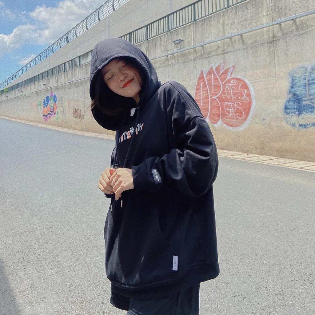 Áo Hoodie mẫu OUTERITY Essentinal- áo nỉ unisex 2 màu đen trắng nhiều size (N345)