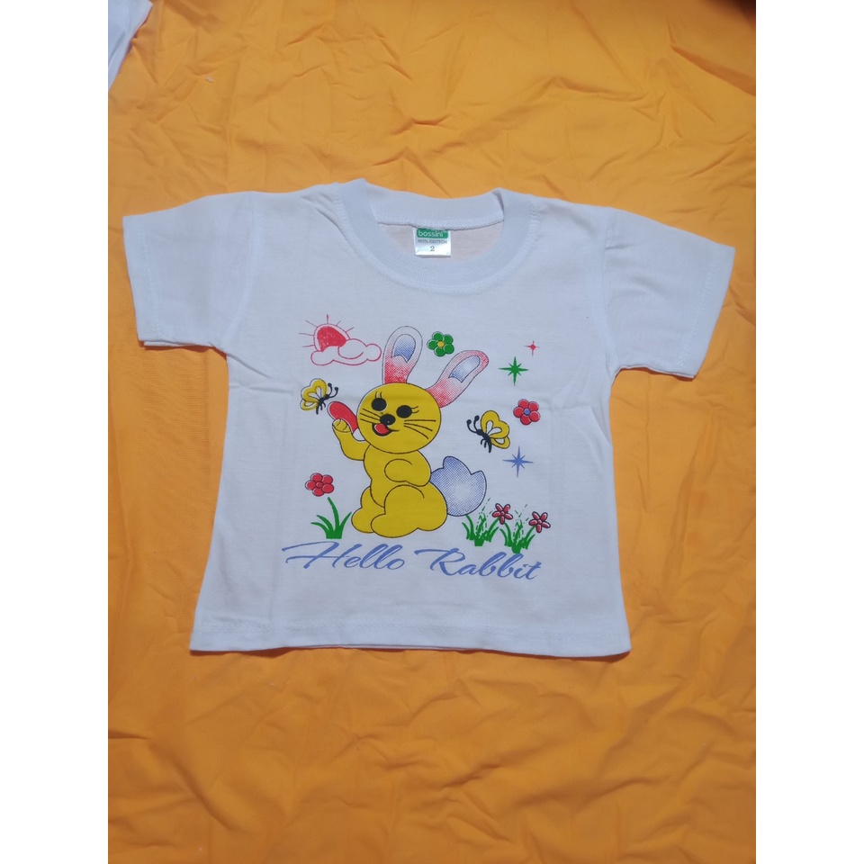 Áo cổ bo tay ngắn màu trắng  100% cotton cho bé từ 3 - 19kg