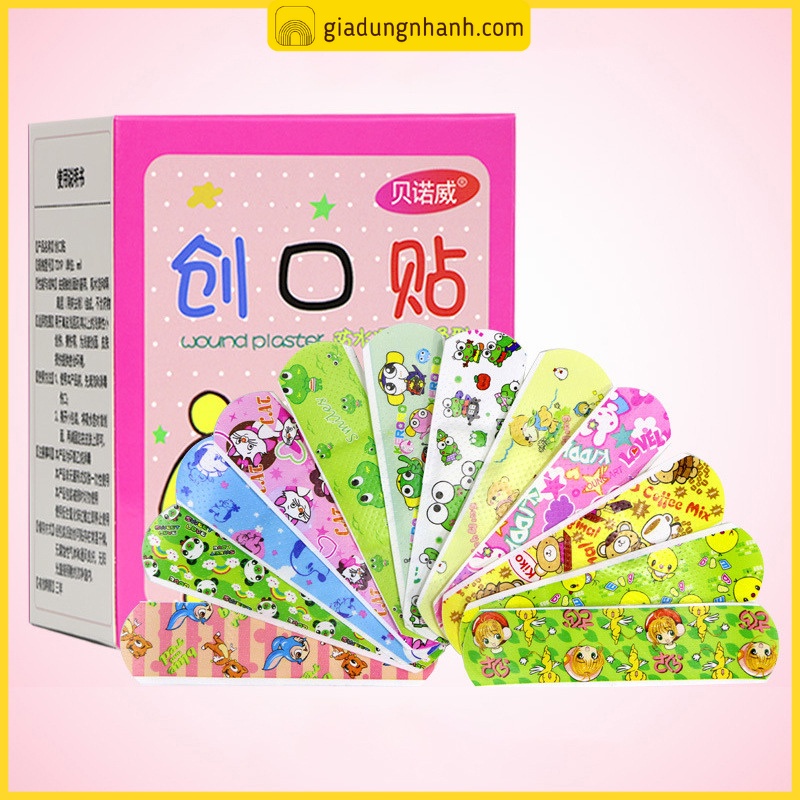 Hộp 100 Cái Băng Keo Urgo Cá Nhân Hoạt Hình Cute Dễ Thương