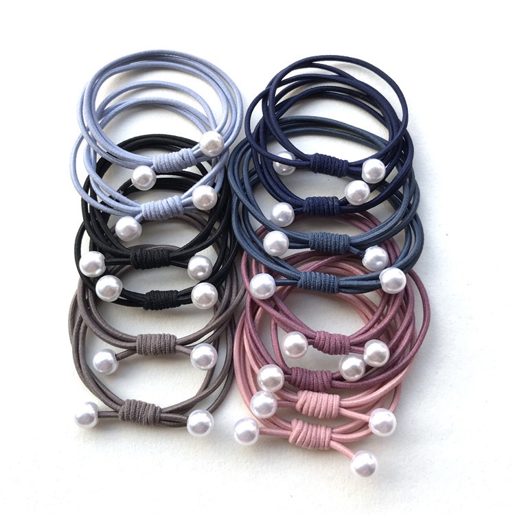 1 Dây Buộc Tóc Co Giãn Đính Hạt Ngọc Trai Kiểu Dáng Mới Dành Cho Nữ
