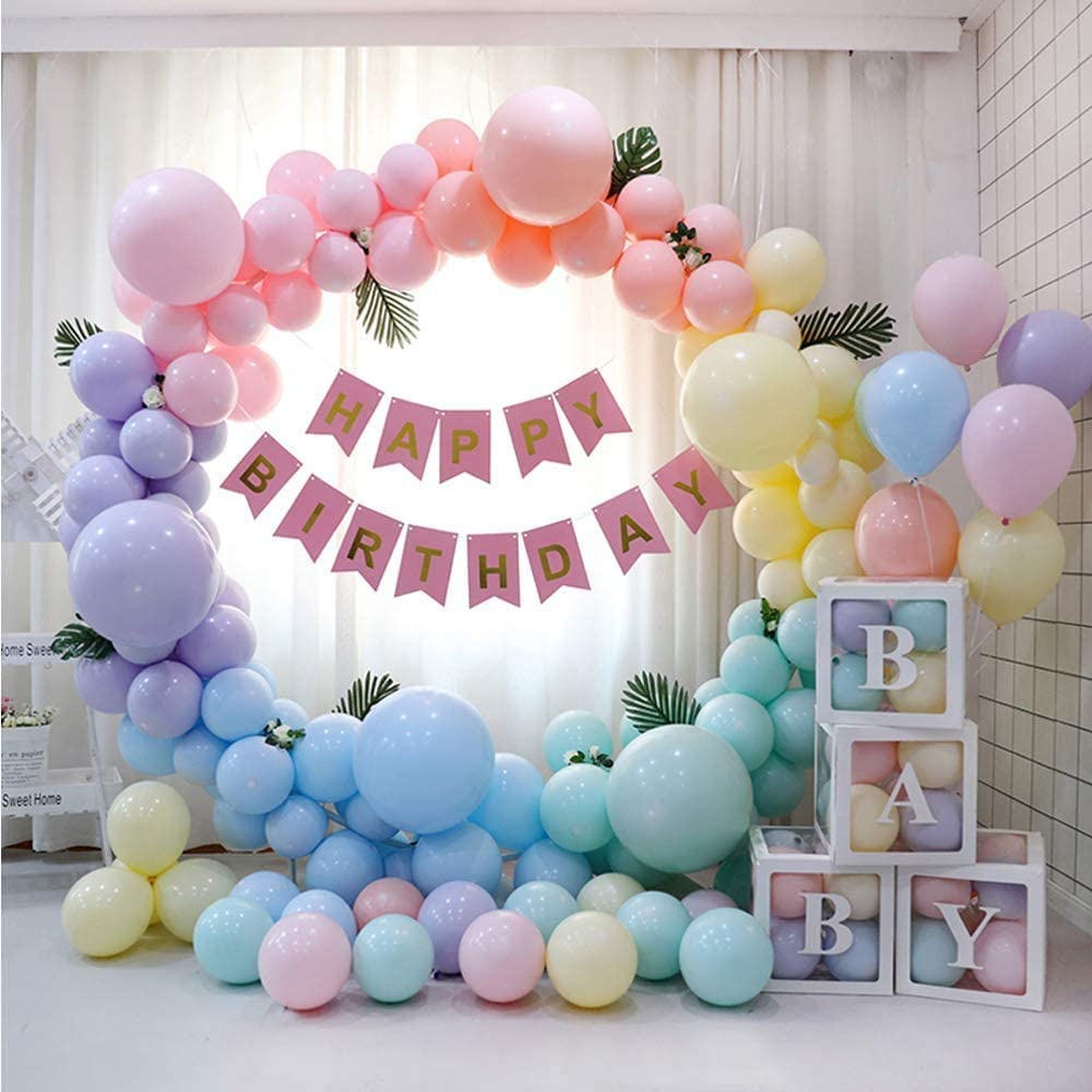 Set 10 Bong Bóng 12 Inch Màu Sắc Cầu Vồng Dùng Trang Trí Tiệc Cho Trẻ