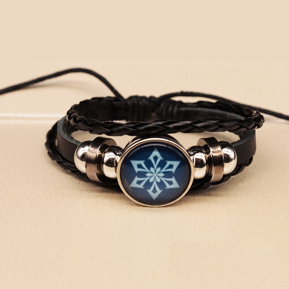 Vòng Tay Da Màu Đen Phát Quang In Hình Trò Chơi God'Shin Peripheral Time Cho Nam Và Nữ