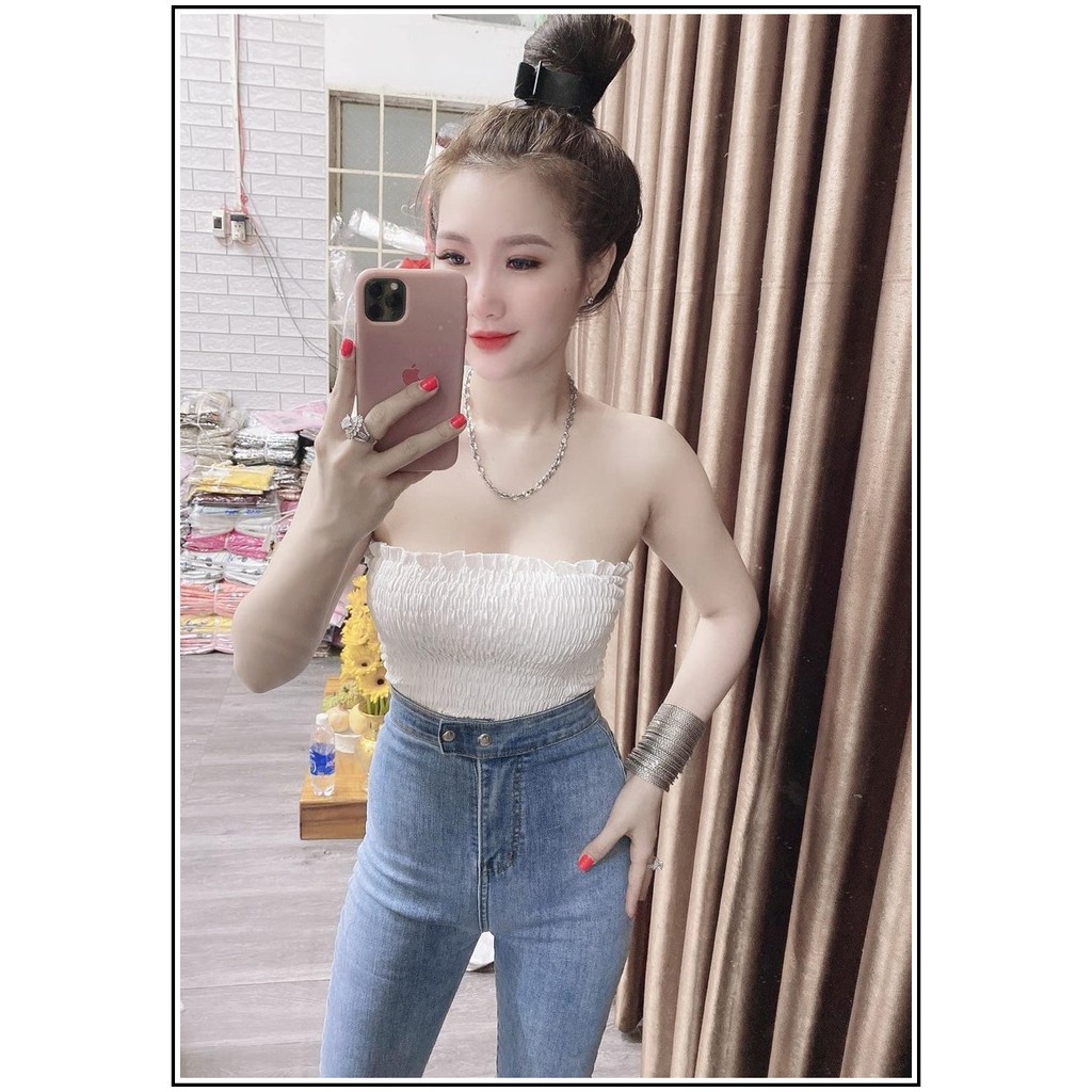 Quần Jean Nữ Lưng Cao ĐAI TRƠN + 2 CÚC GÀI NGANG mẫu mới nhất siêu hot chất jean giãn tốt omb-46