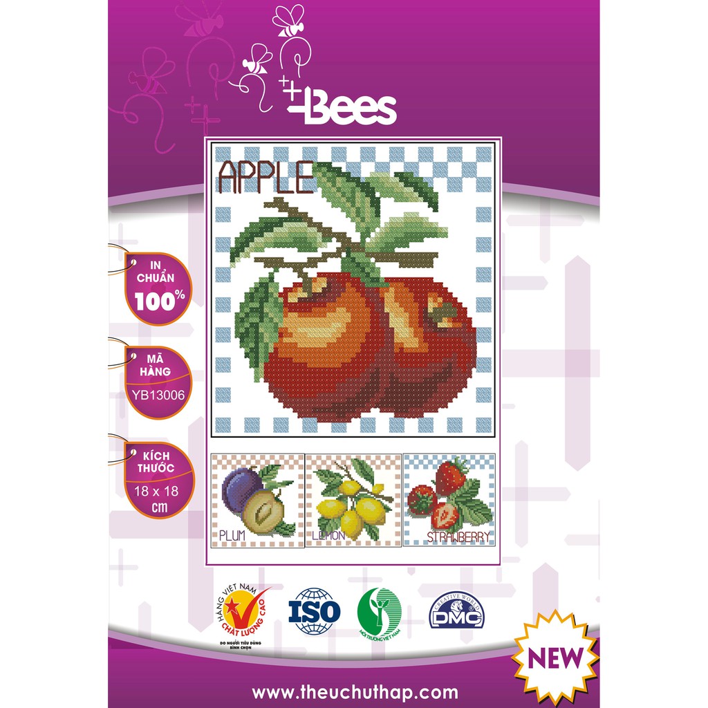 Mẫu thêu chữ thập củ quả nhỏ xinh