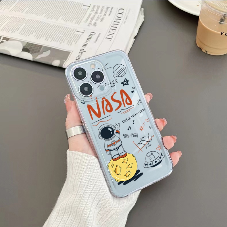 Ốp Điện Thoại TPU Gel Đệm Khí Chống Rơi Hình NASA Cho Samsung Galaxy S22 Plus Note 20 Ultra 10 S21 FE S20