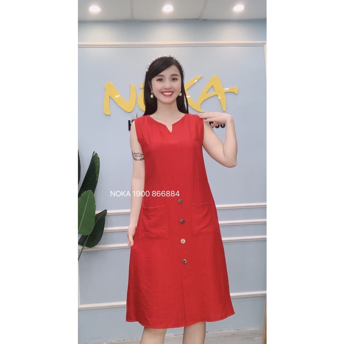 V70 ĐầmVáy Suông Đũi Hàn Mát Nhẹ Thanh Lịch Váy Bầu Đầm Bầu Suông Thoải Mái NOKA V70 (giá từ 2 chiếc)