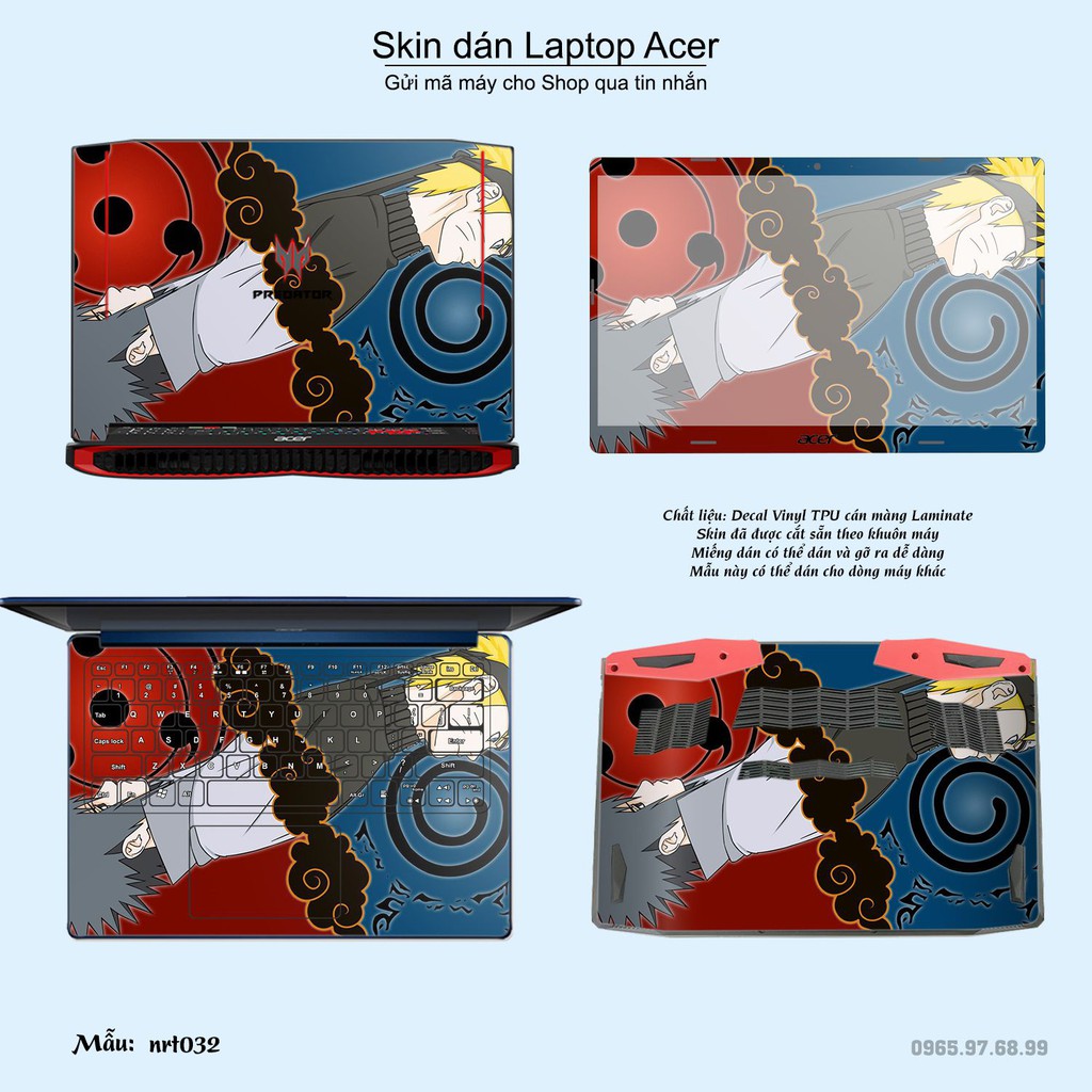 Skin dán Laptop Acer in hình Naruto nhiều mẫu 2 (inbox mã máy cho Shop)