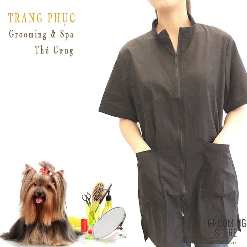 Áo học viên spa thú cưng - Áo cắt tỉa thú cưng - Trang phục grooming chó mèo - Grooming Store