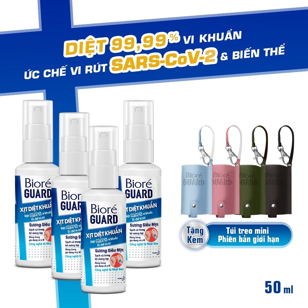 Xịt Diệt Khuẩn phun sương siêu mịn cho da tay Bioré Guard 50ml/chai