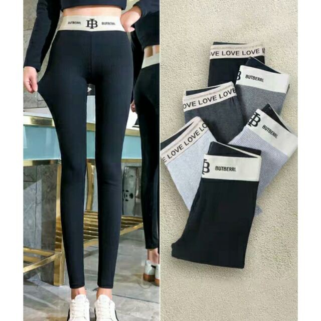 Quần legging BUTBERRL - Legging gân tăm cho nữ [Hàng mới về]