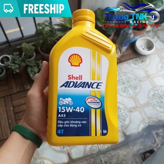 Nhớt shell advance 15w40 ax5 loại 1 lít & 0.8
