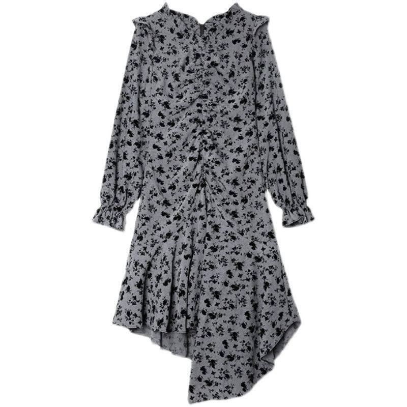 Đầm Hoa Dáng Dài Chiết Eo Phong Cách Retro Hàn Quốc Mới